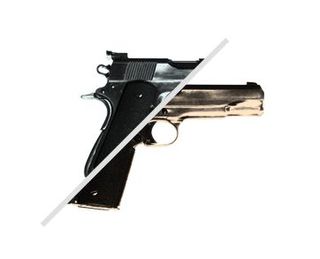 Product, Gun, Firearm, Trigger, White, Line, Gun accessory, Gun barrel, Black, Tan,