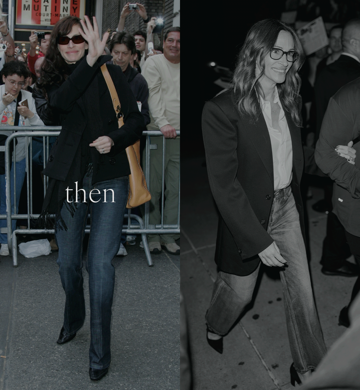 celebrities in jeans - then and now