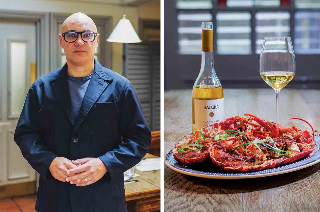 Owner of The Red Lion &amp;amp; Sun, Heath Ball matches Sauska, Asz&amp;uacute; 5 Puttonyos 2019 with Singapore chilli lobster