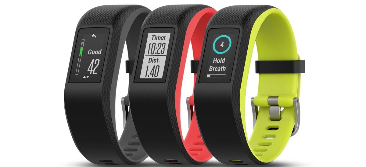 Three Garmin Vivosport fitness trackers in a row