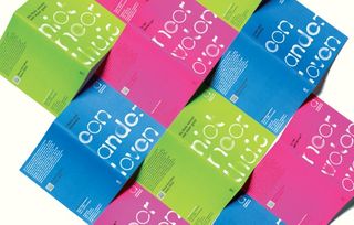 Brochures created for Alzheimer Nederland. Studio Dumbar’s research showed that Alzheimer’s patients find bright colours easier to remember, so the team chose a bold colour palette