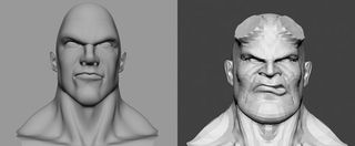 he base head was created using Softimage and then ZBrush to work up the silhouette