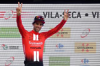 Michael Matthews on the Catalunya podium after winning stage 6