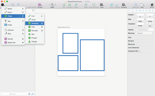 The basic shapes that make up the icon
