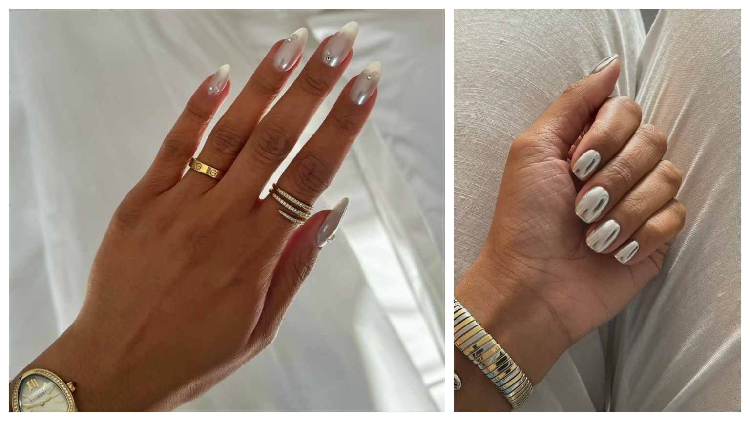 Iram Shelton chrome nails in a grid 