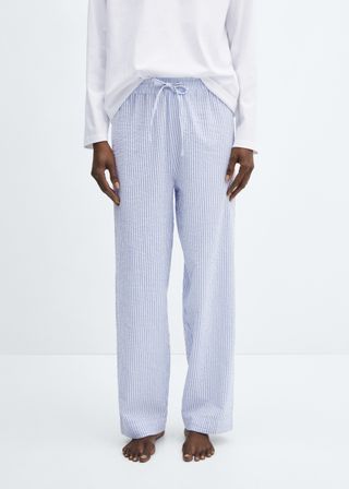 Two-Piece Striped Cotton Pajamas