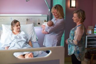 EastEnders' Jane Beale holds baby Louie