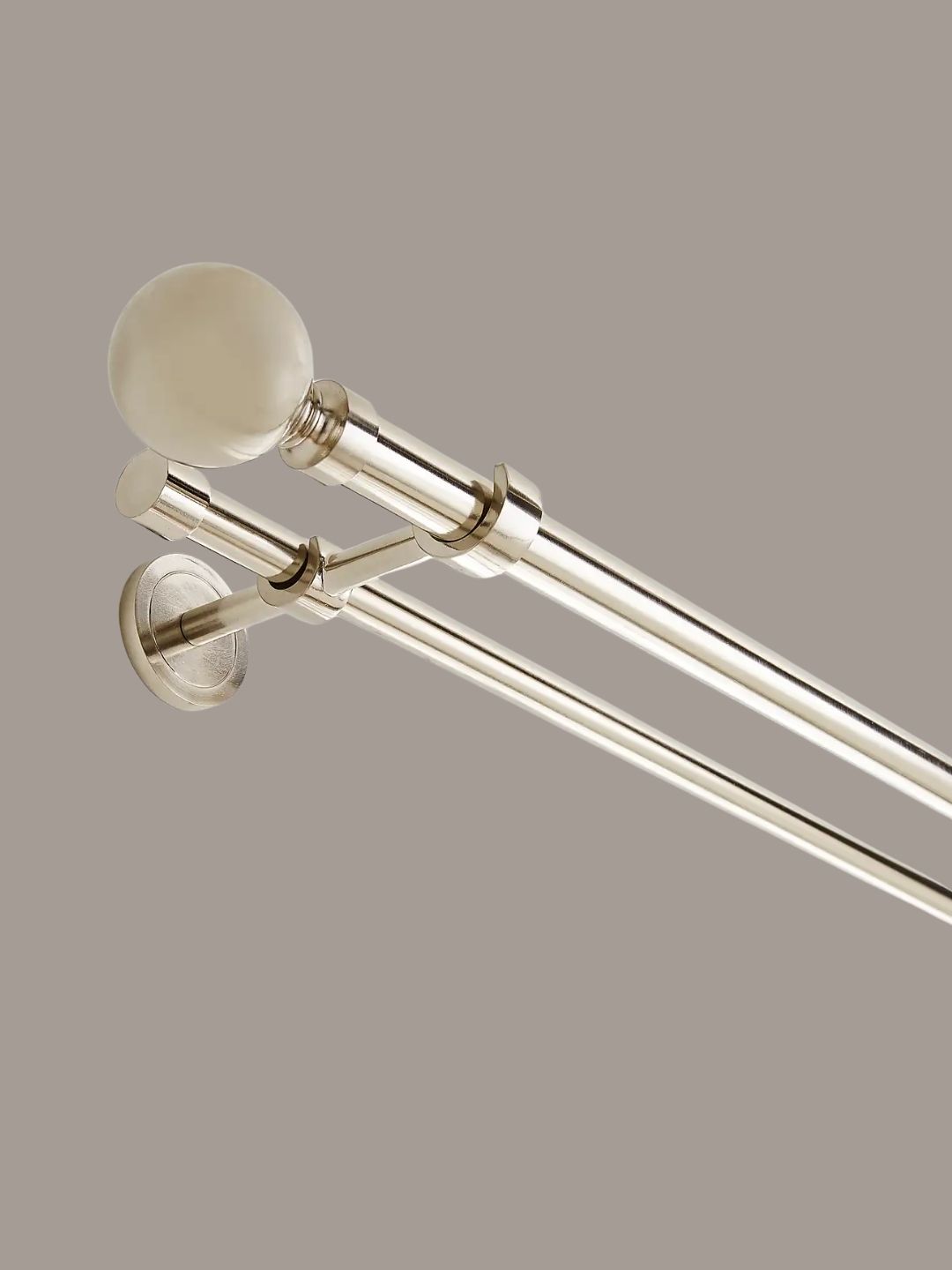 Dunelm, Ashton Double Layer Extendable Metal Curtain Pole