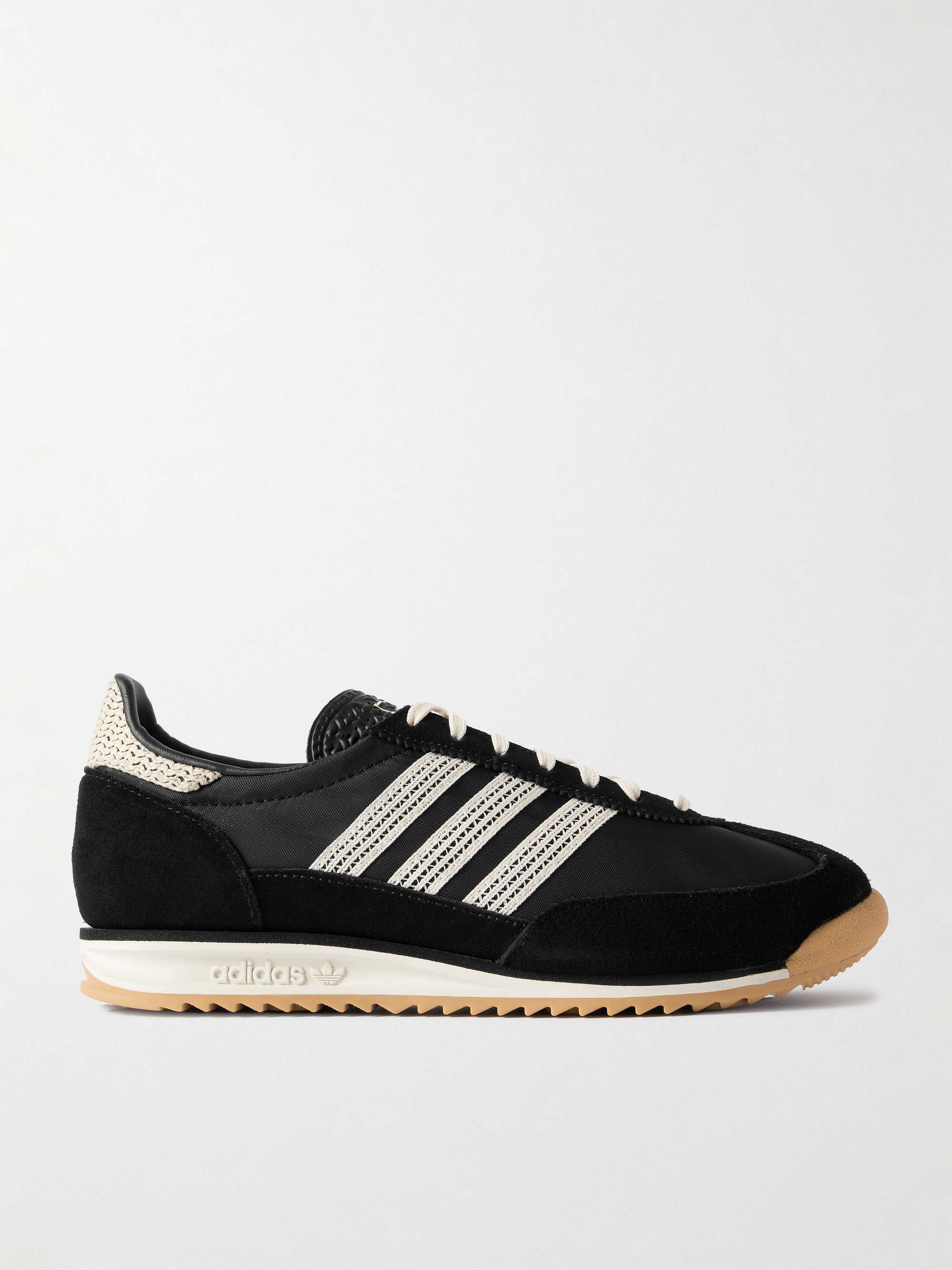Sl 72 Og Suede and Crochet-Trimmed Canvas Sneakers