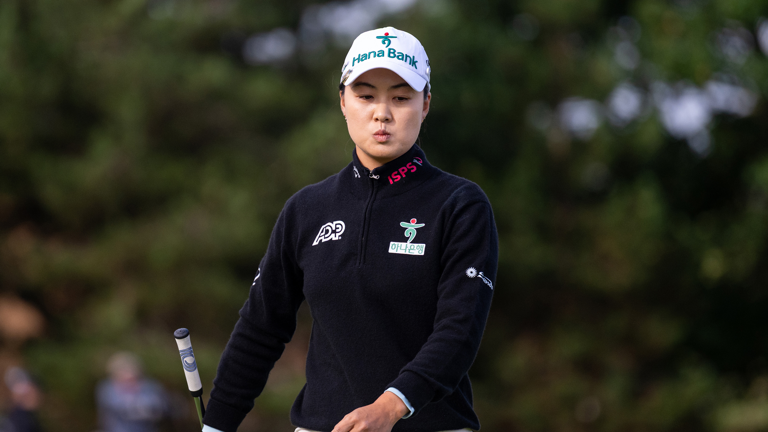 Minjee Lee reacts to a putt during the AIG Women's Open