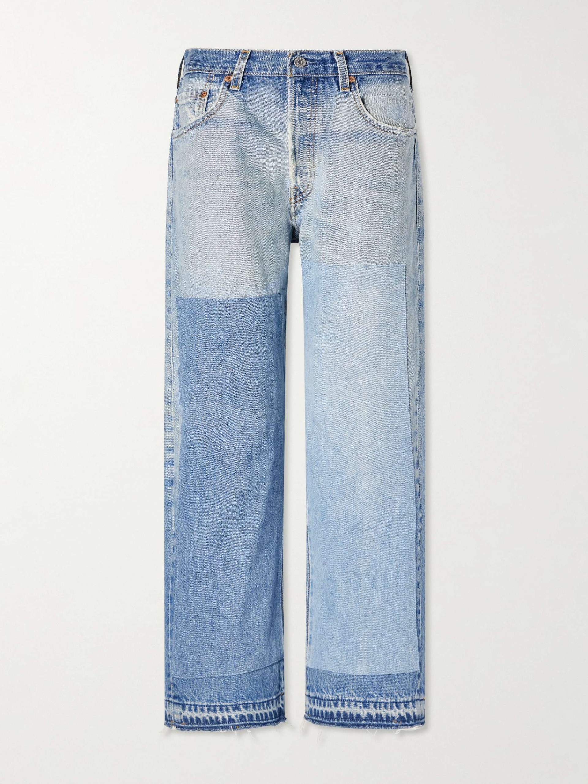 Vintage Patchwork No.2 Low-Rise Straight-Leg Jeans