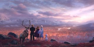 Frozen II cast looking over the landscape