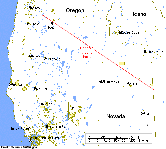 Genesis Re-entry to Create Fireball in Western Sky