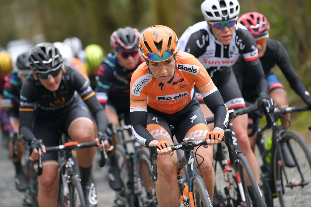 OUDENAARDE, BELGIUM - APRIL 01: Amy Pieters of The Netherlands and Boels - Dolmans Cycling Team / during the 15th Tour of Flanders 2018 - Ronde Van Vlaanderen a 150,9km women's race from Oudenaarde to Oudenaarde on April 1, 2018 in Oudenaarde, Belgium. (Photo by Luc Claessen/Getty Images)