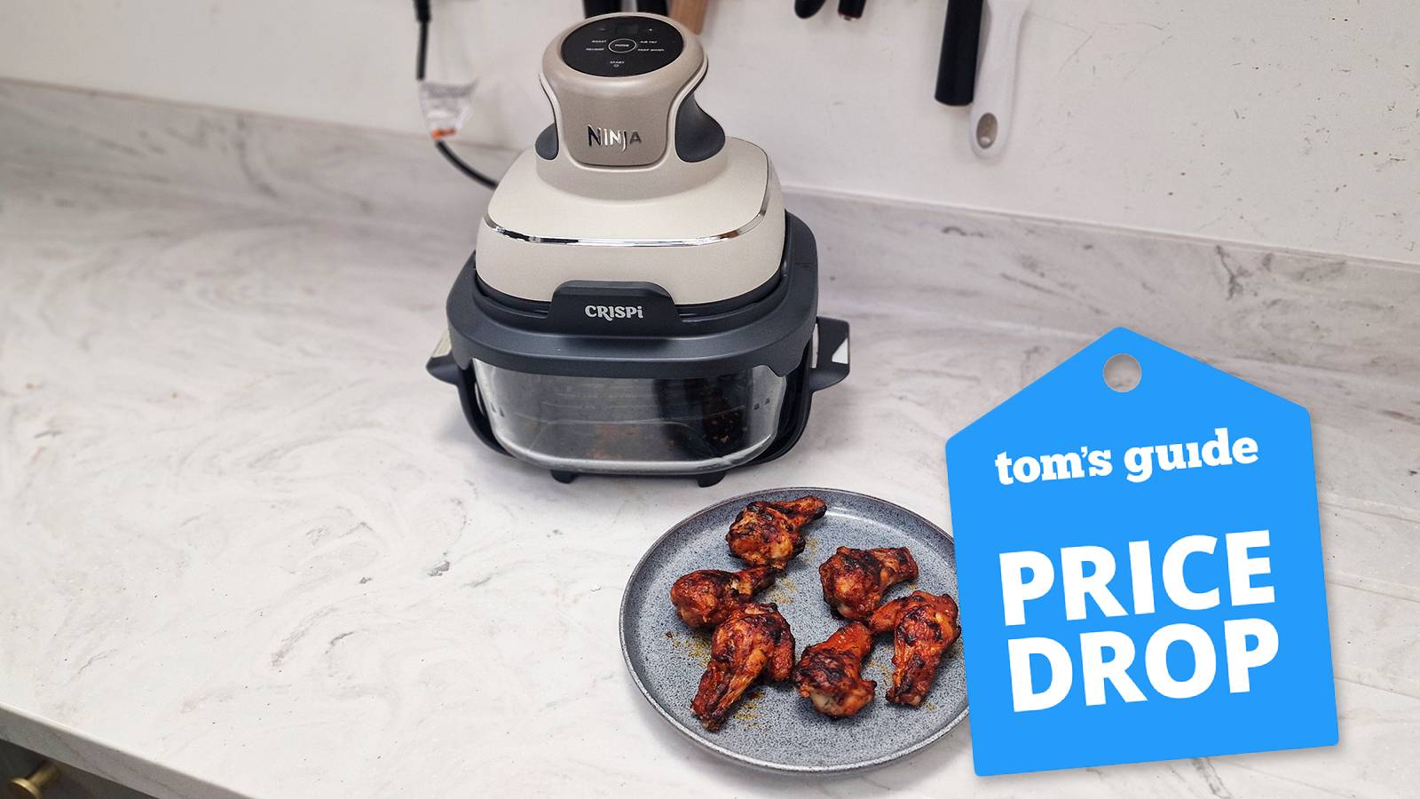 Ninja Crispi being used to cook wings