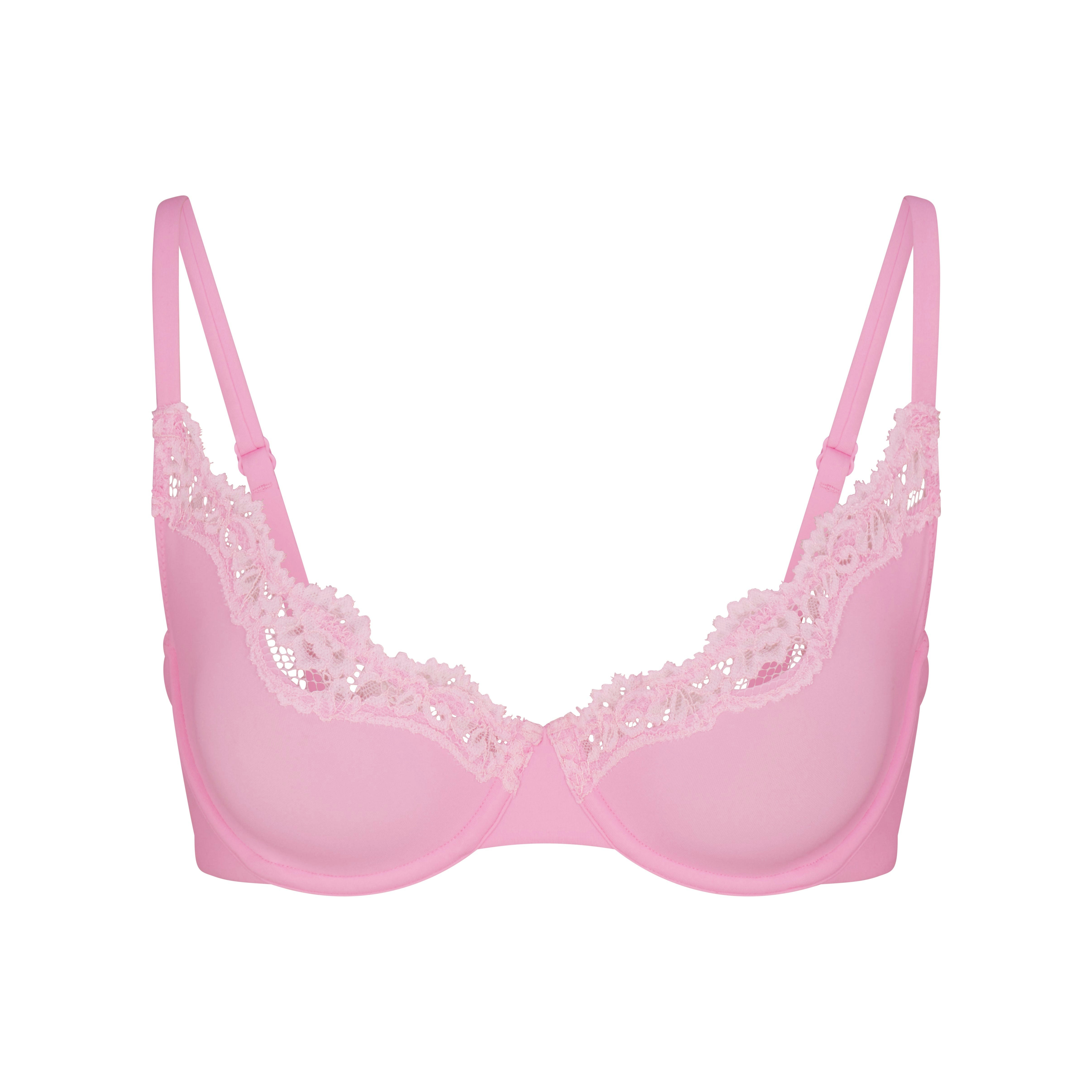 Fits Everybody Lace Unlined Scoop Bra | Bubblegum Tonal | 32 a