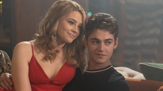 Josephine Langford and Hero Fiennes Tiffin in Tessa and Hardin in After We Collided
