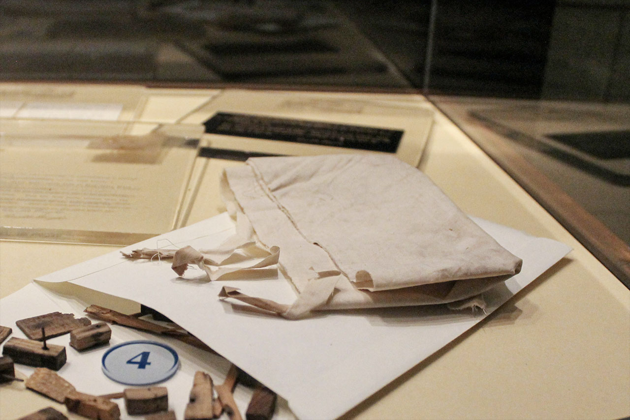 “Pride of the West" muslin that once covered the Wright Flyer for its first flight at Kitty Hawk on Dec. 17, 1903.