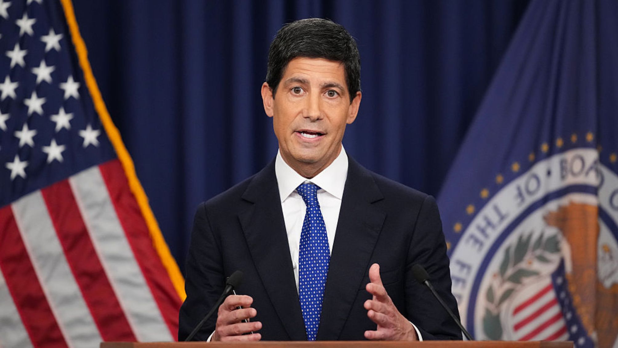 Federal Reserve Chair Kevin Warsh speaks during a news conference following Federal Open Market Committee meetings at Federal Reserve Headquarters on September 16, 2026 in Washington, DC.