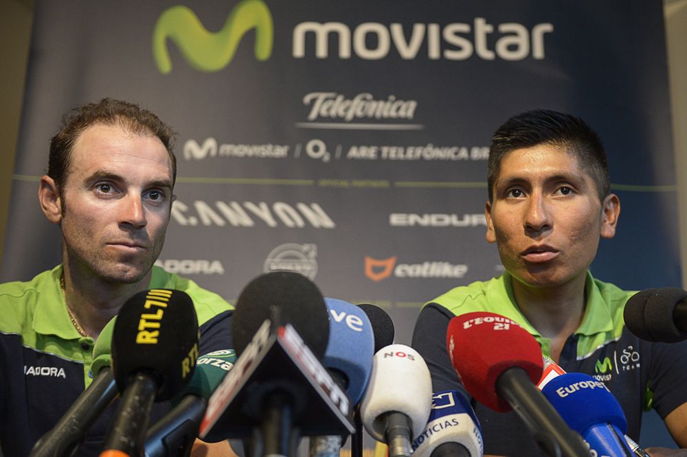 Alejandro Valverde and Nairo Quintana meet the press