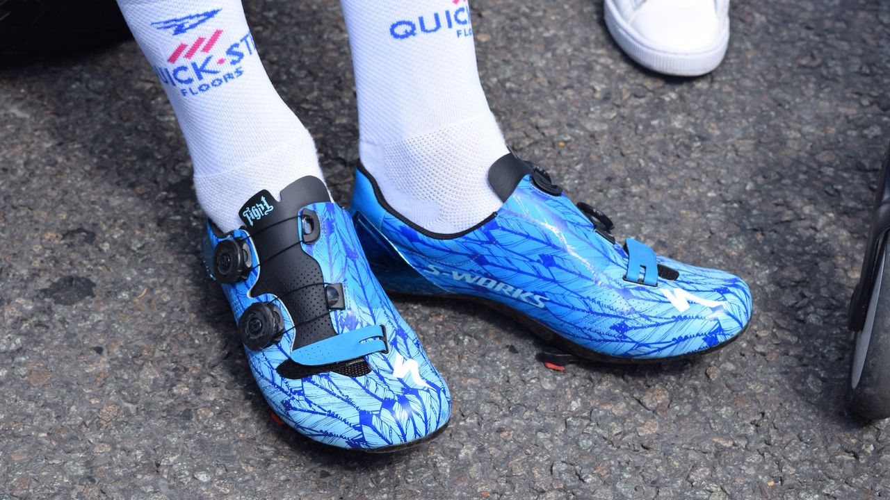 Peter Sagan wore a similar design during the spring Classics, albeit in a turquoise colour
