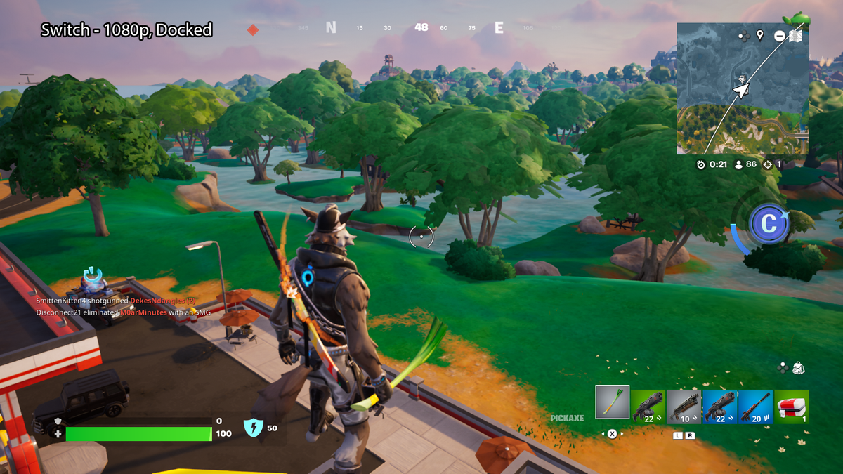 A view of Fortnite on the Nintendo Switch