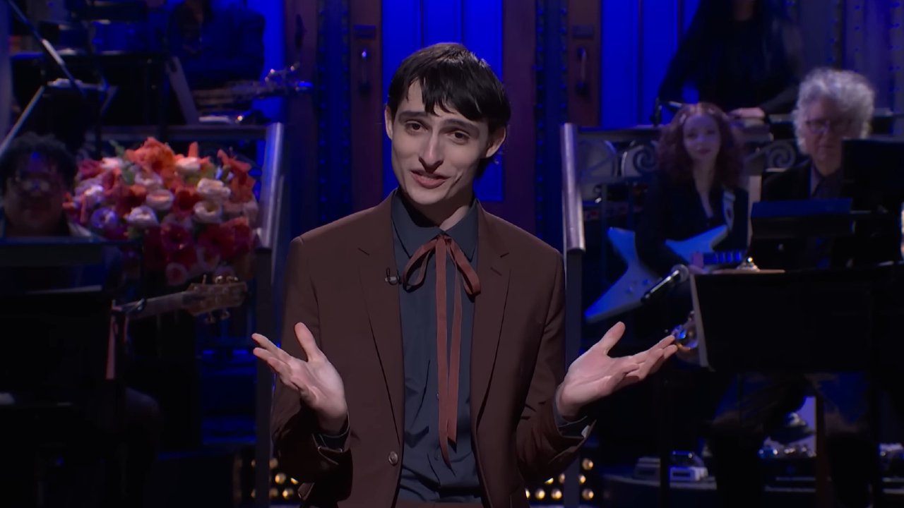 Finn Wolfhard giving his opening monologue on SNL