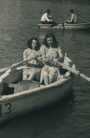 Photographs of the twins always appear arm-in-arm in the same position