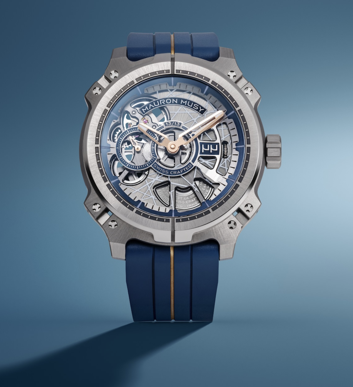 Mauron Musy watch with blue strap