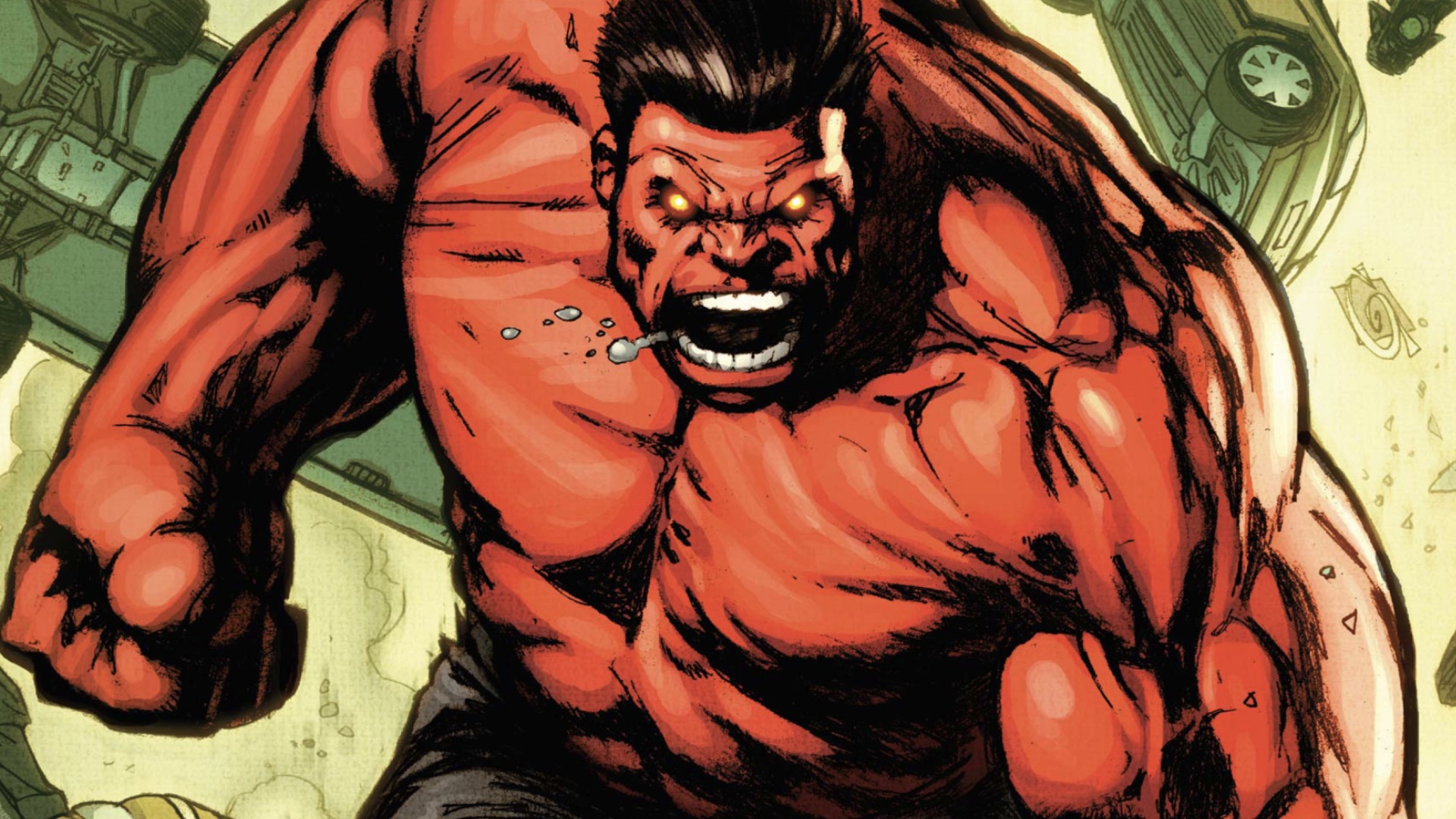 Red Hulk inked by Quincy B | ArtWanted.com