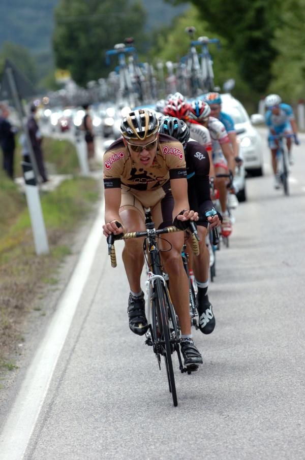 Matthias Brandle (Footon-Servetto)Matthias Brandle (Footon-Servetto) takes a turn at the front of the breakaway group