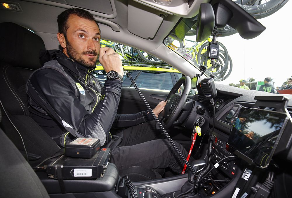 Ivan Basso in the Tinkoff car