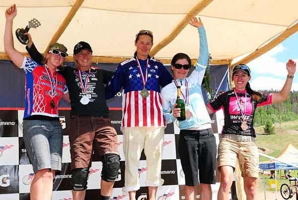 Elite Women's Super D podium