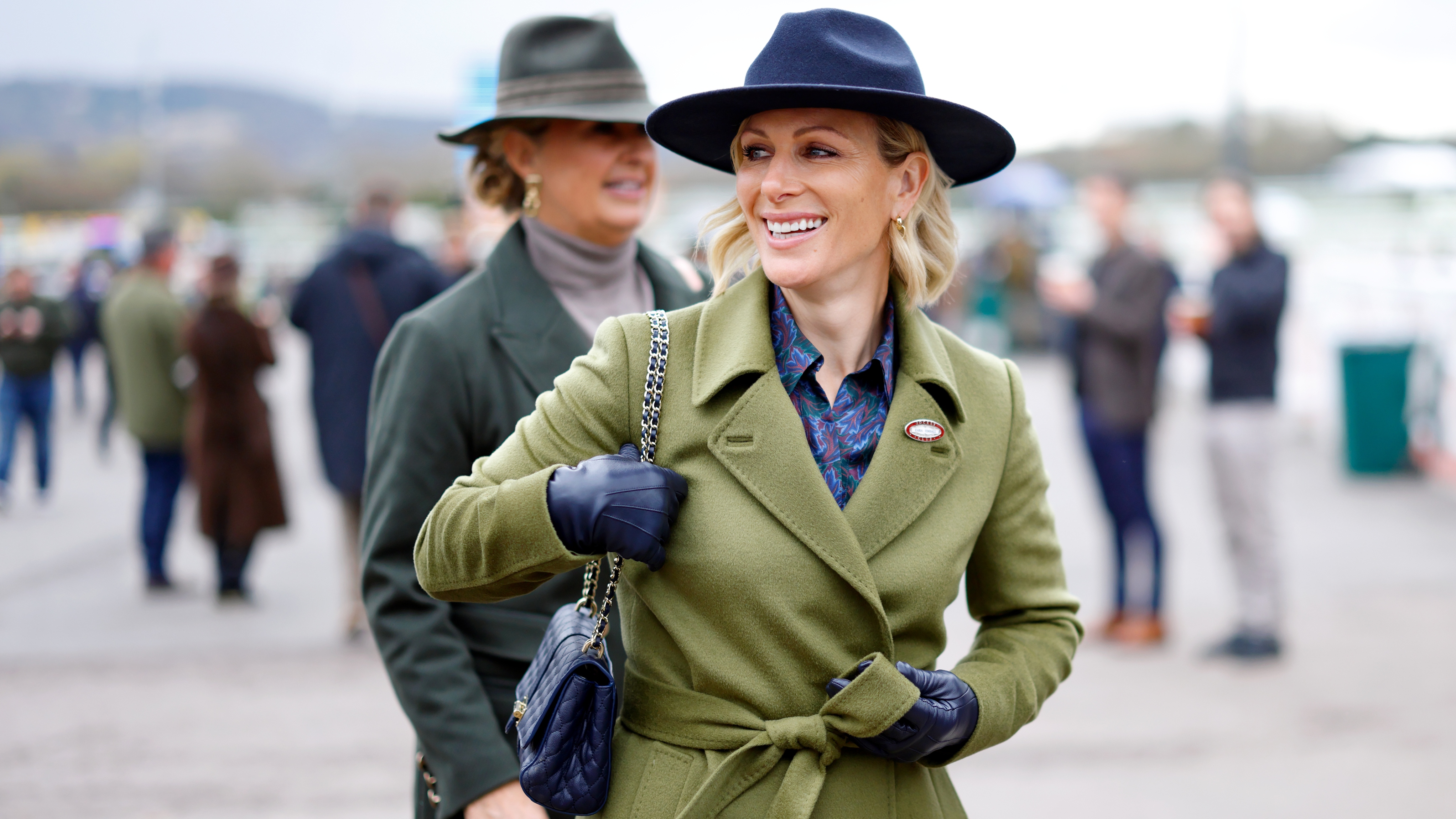 Zara Tindall attends day 3 'St Patrick's Thursday' of the Cheltenham Festival at Cheltenham Racecourse on March 13, 2025