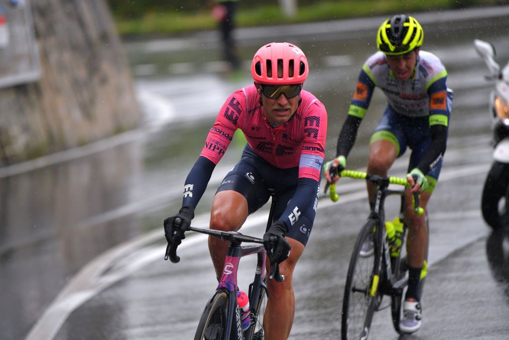 THYON 2000 LES COLLONS SWITZERLAND MAY 01 Magnus Cort Nielsen of Denmark and Team EF Education Nippo Simone Petilli of Italy and Team Intermarch Wanty Gobert Matriaux in the Breakaway during the 74th Tour De Romandie 2021 Stage 4 a 1613km stage from Sion to Thyon 2000 Les Collons 2076m TDR2021 TDRnonstop UCIworldtour on May 01 2021 in Thyon 2000 Les Collons Switzerland Photo by Luc ClaessenGetty Images