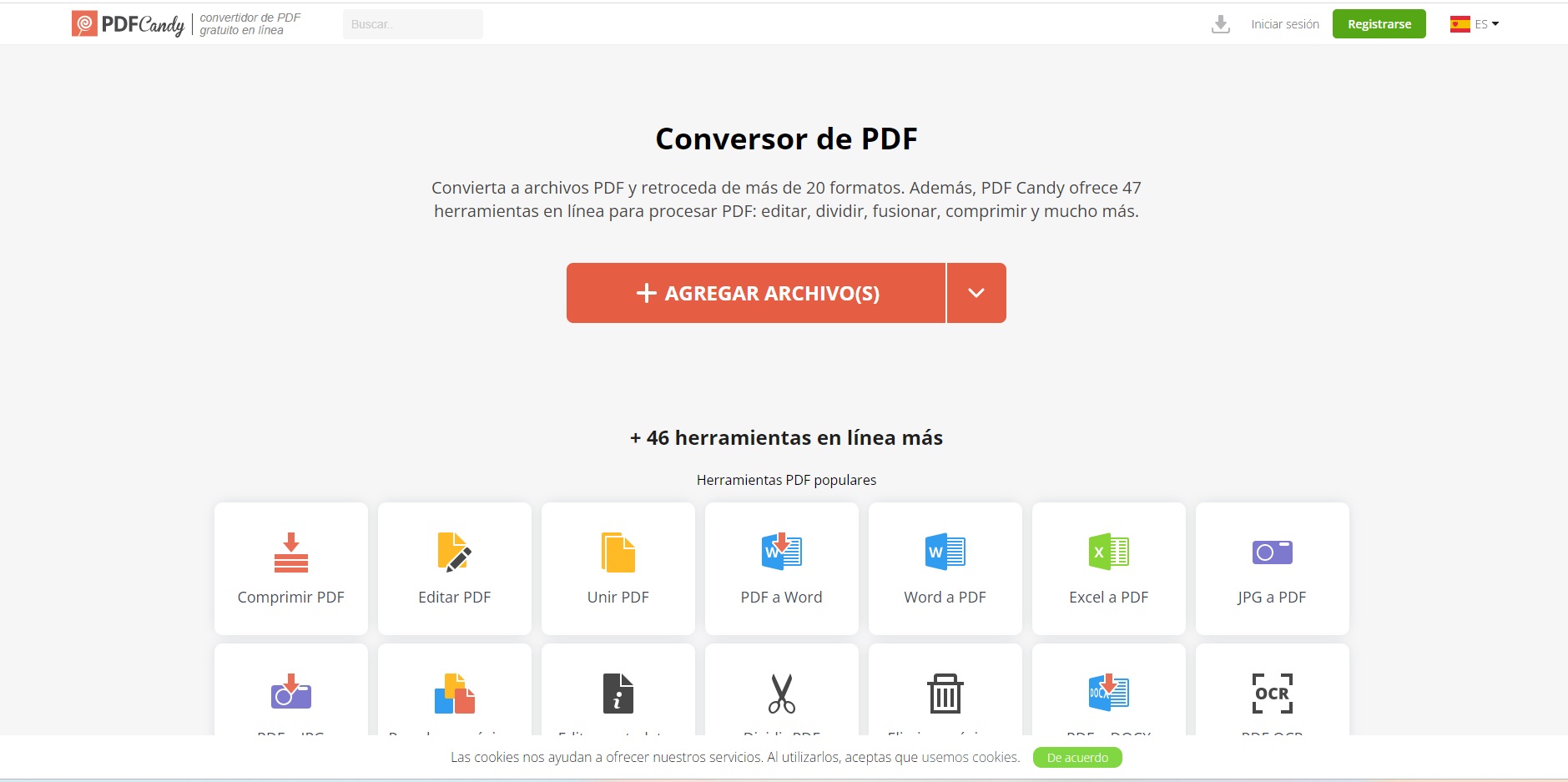Captura de pantalla de PDF Candy