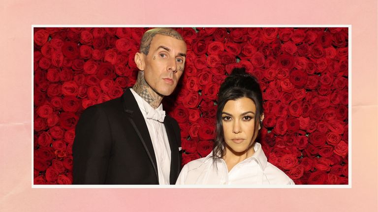  Travis Barker and Kourtney Kardashian arrive at The 2022 Met Gala Celebrating "In America: An Anthology of Fashion" at The Metropolitan Museum of Art on May 02, 2022 in New York City.