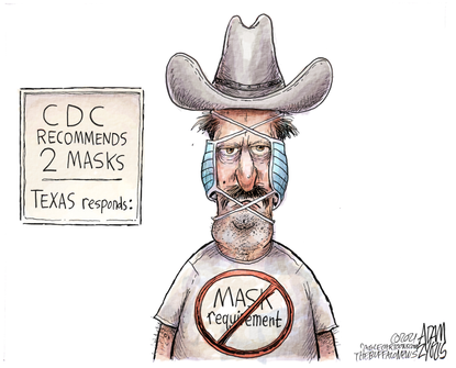 Editorial Cartoon U.S. texas covid mask mandate
