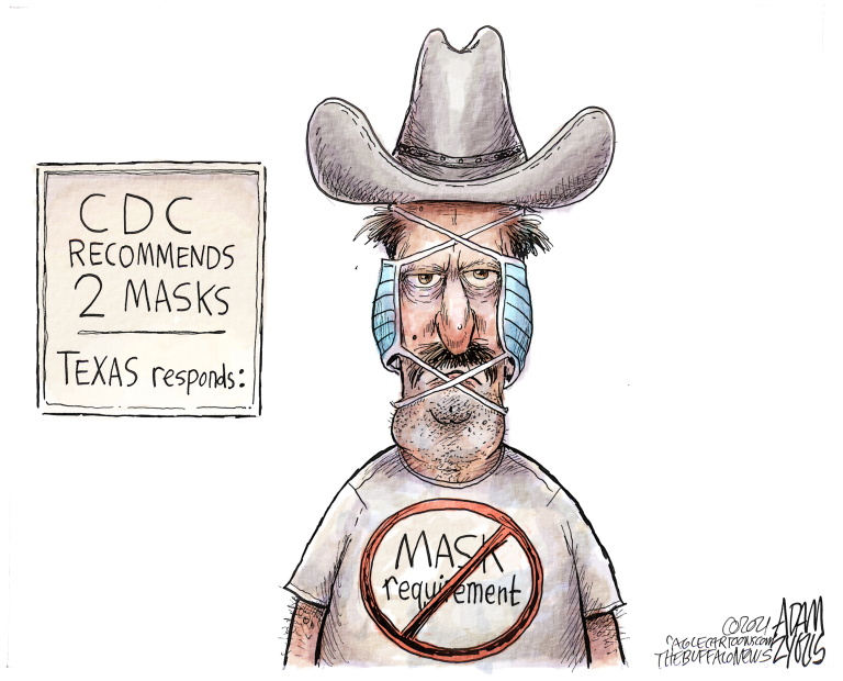 Editorial Cartoon U.S. texas covid mask mandate