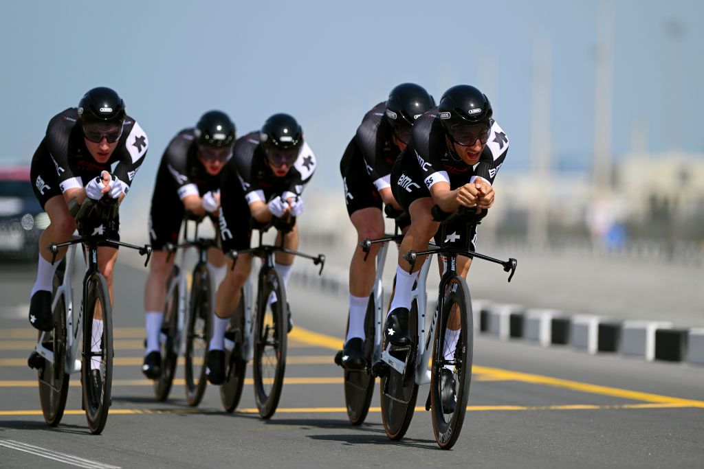 KHALIFA PORT UNITED ARAB EMIRATES FEBRUARY 21 Sebastian Kolze Changizi of Denmark and Tudor Pro Cycling Team competing during the 5th UAE Tour 2023 Stage 2 a 173km team time trial in Khalifa Port UAETour on February 21 2023 in Khalifa Port United Arab Emirates Photo by Dario BelingheriGetty Images