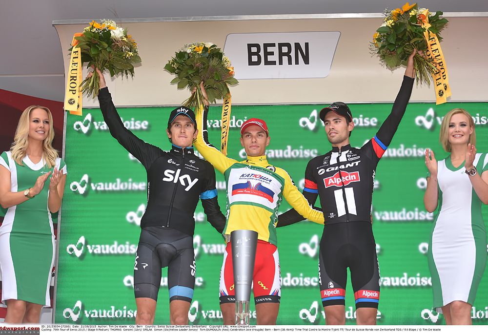 Simon Spilak (Katusha) wins the overall title at the Tour de Suisse