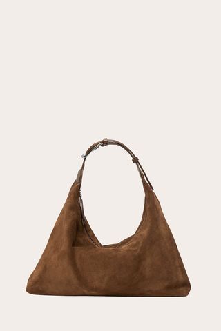 Pillow Shoulder Bag Suede Chestnut