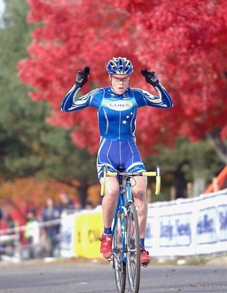 Georgia Gould crosses the line