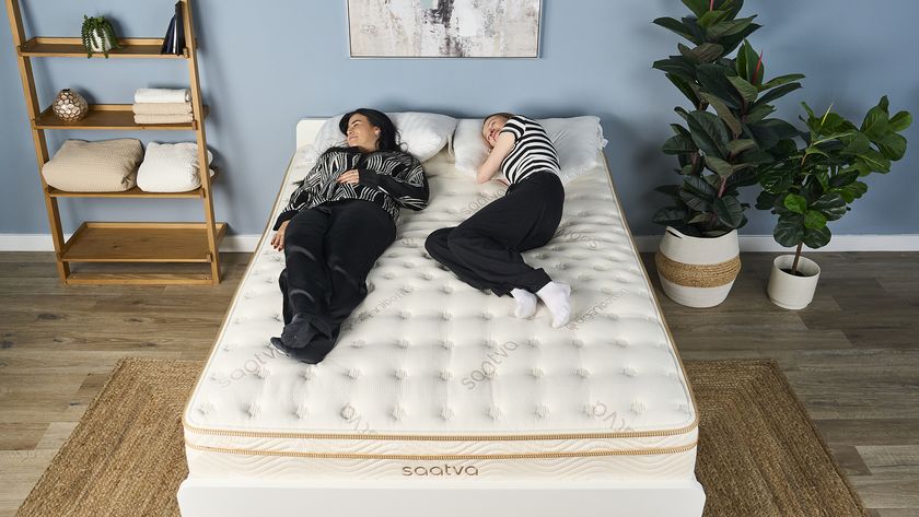 One of our testers sleeps on her side on the Saatva Classic Mattress while the other sleeps on her back to see how the mattress compares in terms of comfort for these sleeping positions