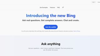 Bing with ChatGPT website signup