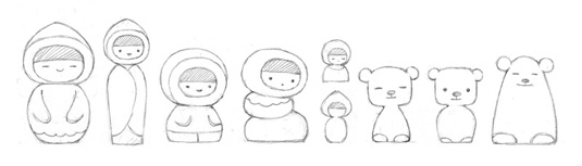 Kawaii design: silhouette