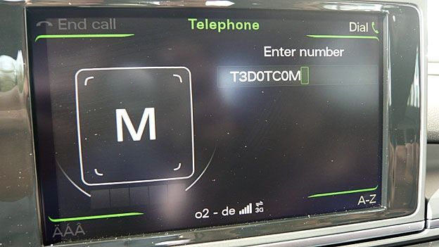 Audi S7 Sportback phone dialler