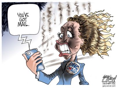 Political cartoon U.S Schultz you've got Mail