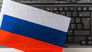 Russia flag on a keyboard