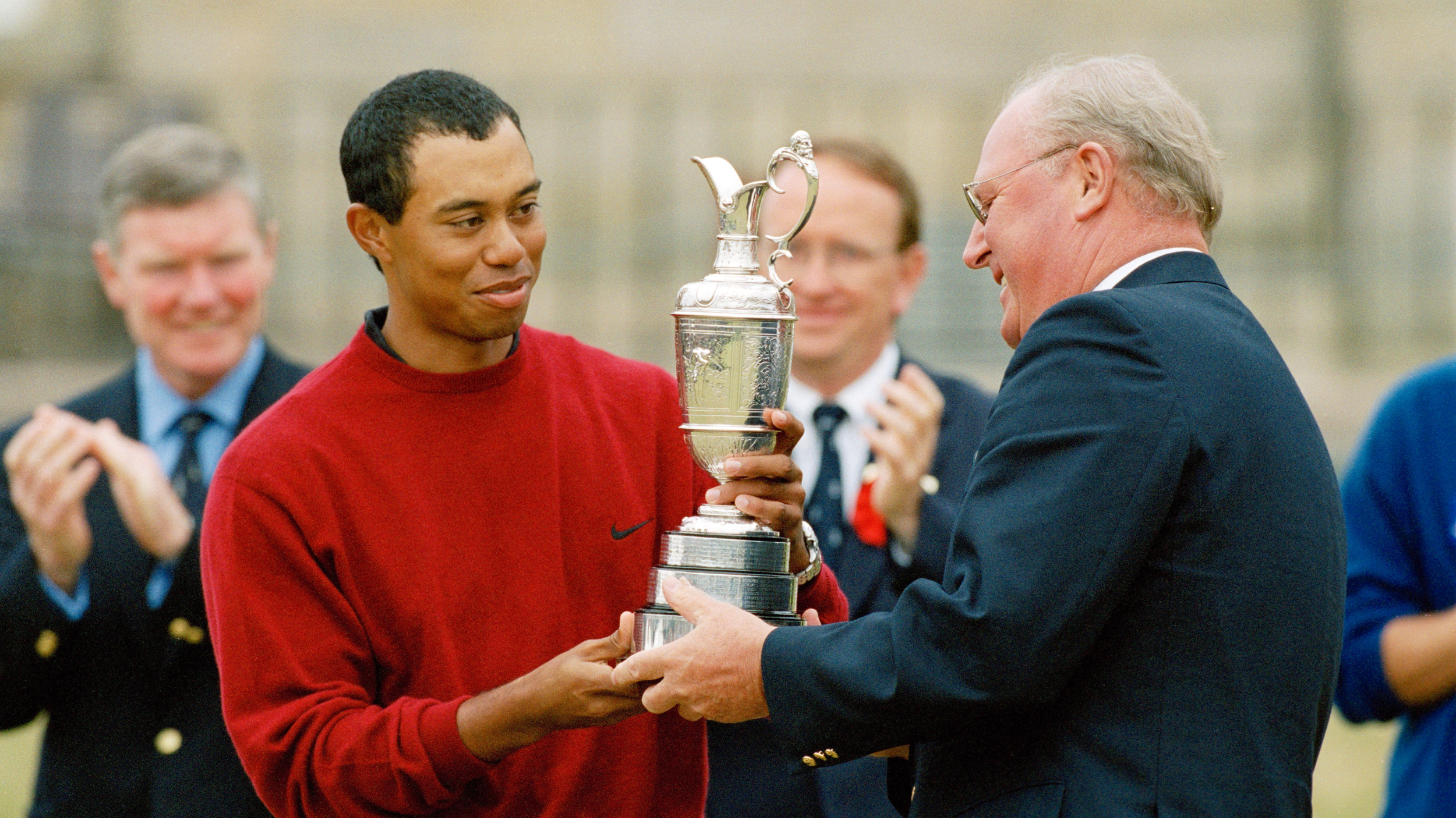Tiger Woods with the Claret Jug at St Andrews